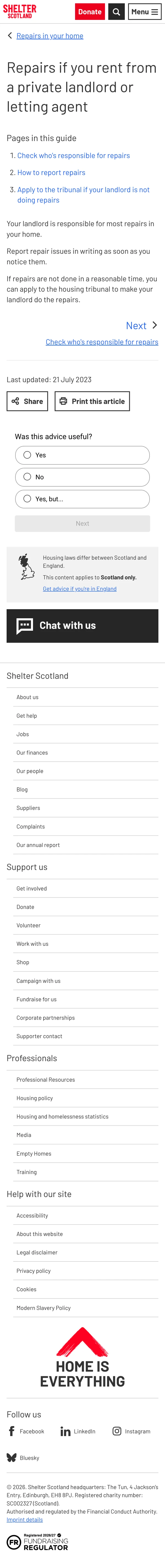The same repairs guide on a phone.