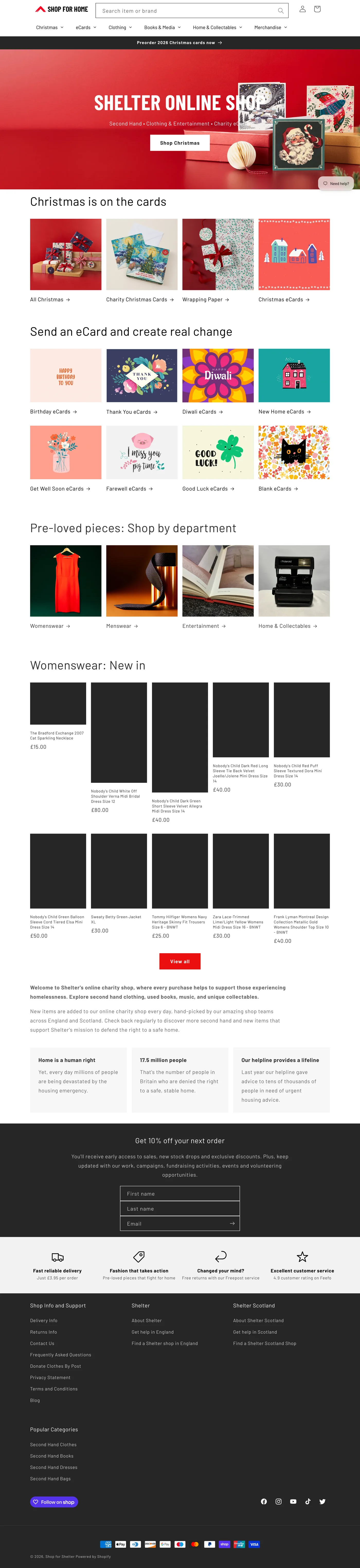 The online shop's men's shoes page on desktop, with filters for type, size, colour, condition, brand and price.